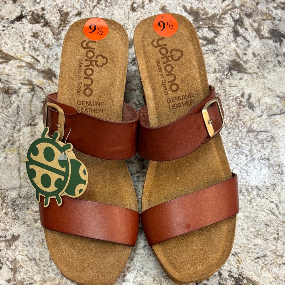 Yokono Women's Genuine Leather Sandals in Brown